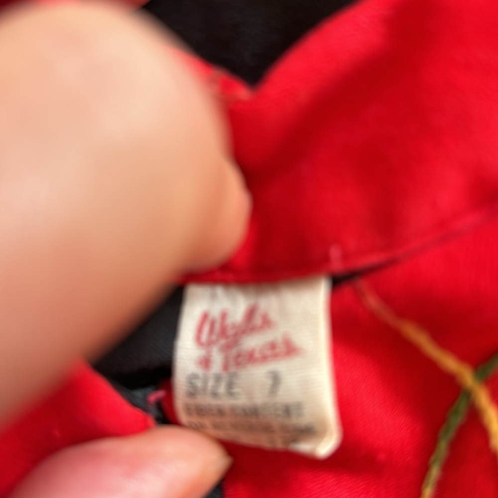 1960’s Walls of Texas girls size 7 fringed black/red 100% cotton cowgirl outfit - Picture 6 of 15
